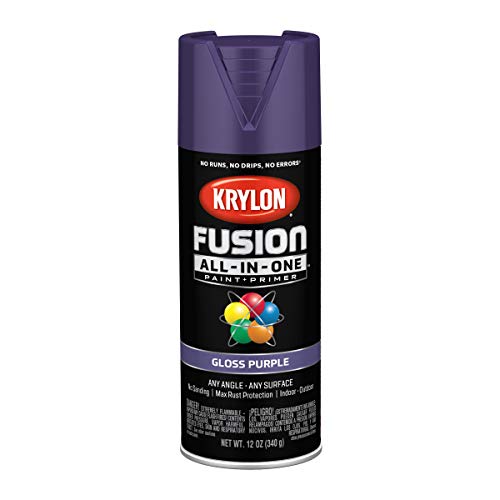 12 oz Krylon K02719007 Purple Fusion All-In-One Paint & Primer Spray Paint, Gloss