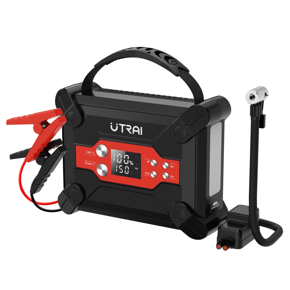 Jump Starter 4 in 1 Air Compressor Power Bank Portable Battery For Car Emergency Booster