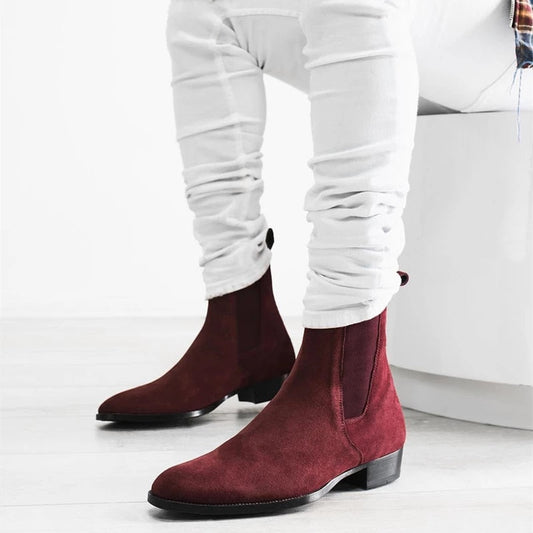 Cream Suede Chelsea Boots for Men - DENVER by Civardi