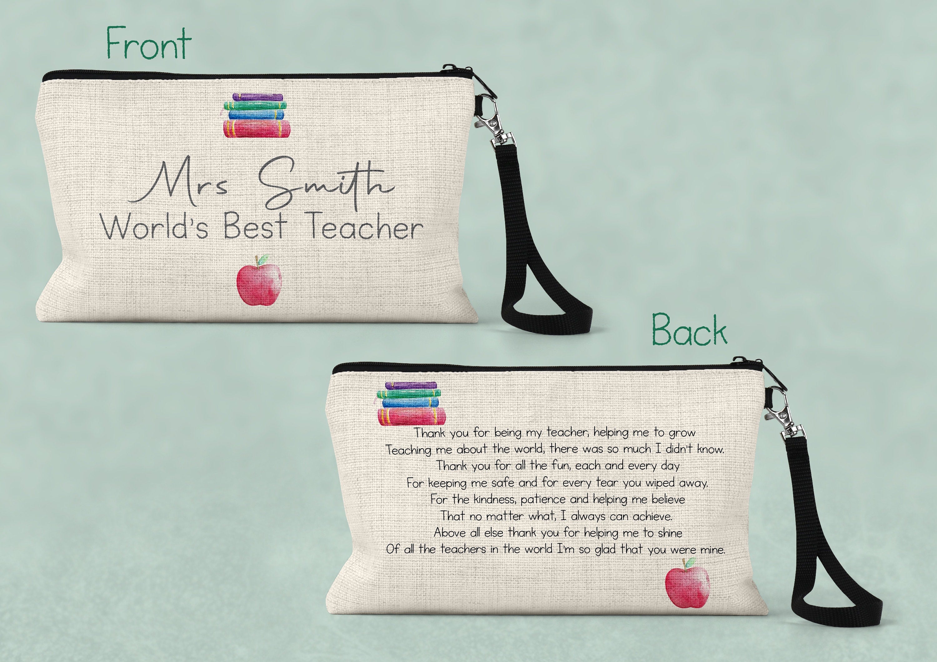 Personalised Teacher Gift School Pencil Case Accessory 