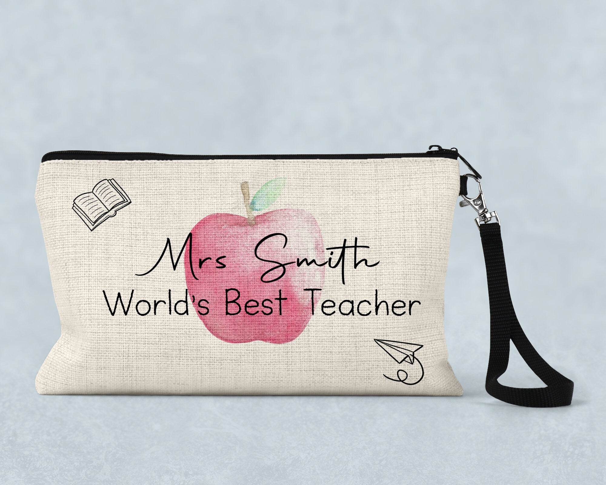 Pencil Case Wash Pouch Teacher Gifts Thanks Teacher French Print