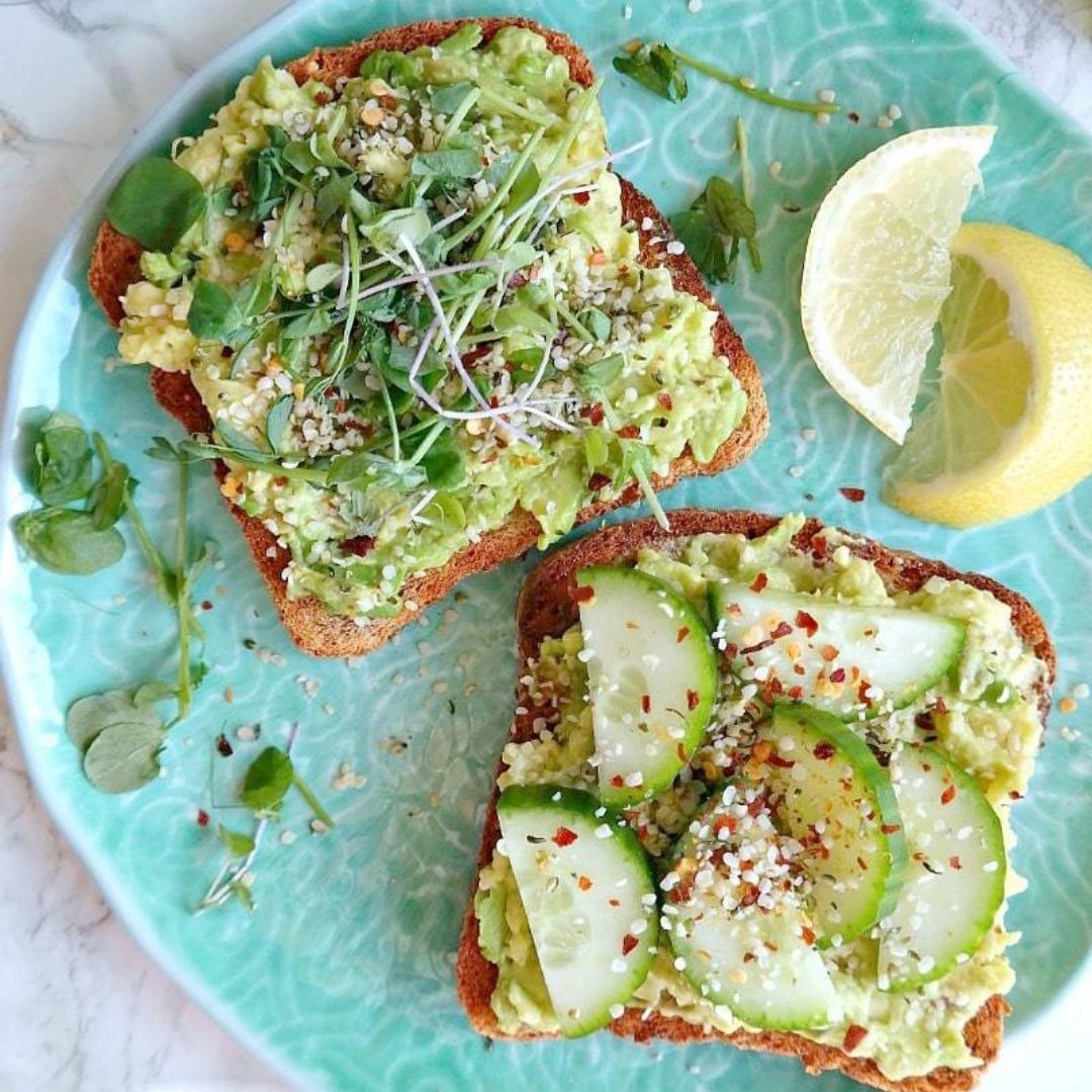 Avocado Toast With Cucumber & Micro Greens