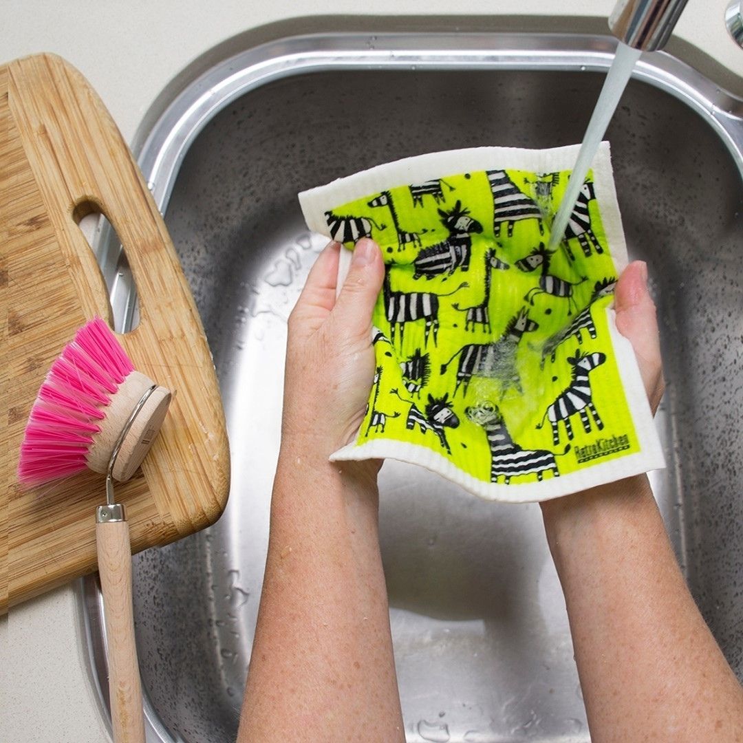 Retro Kitchen Biodegradable Dish Cloth Zebra