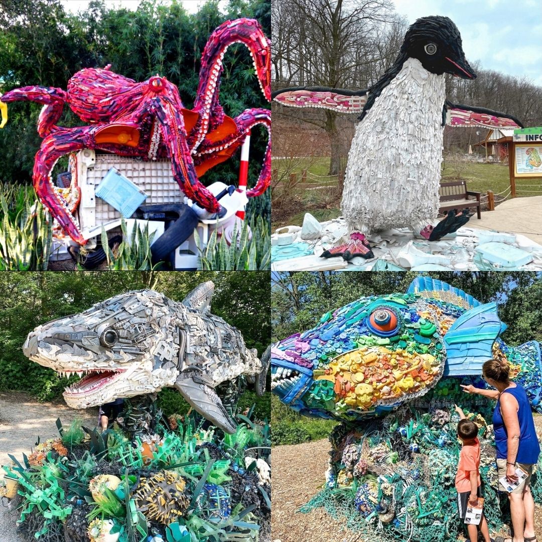 Washed Ashore Plastic Art Sculptures