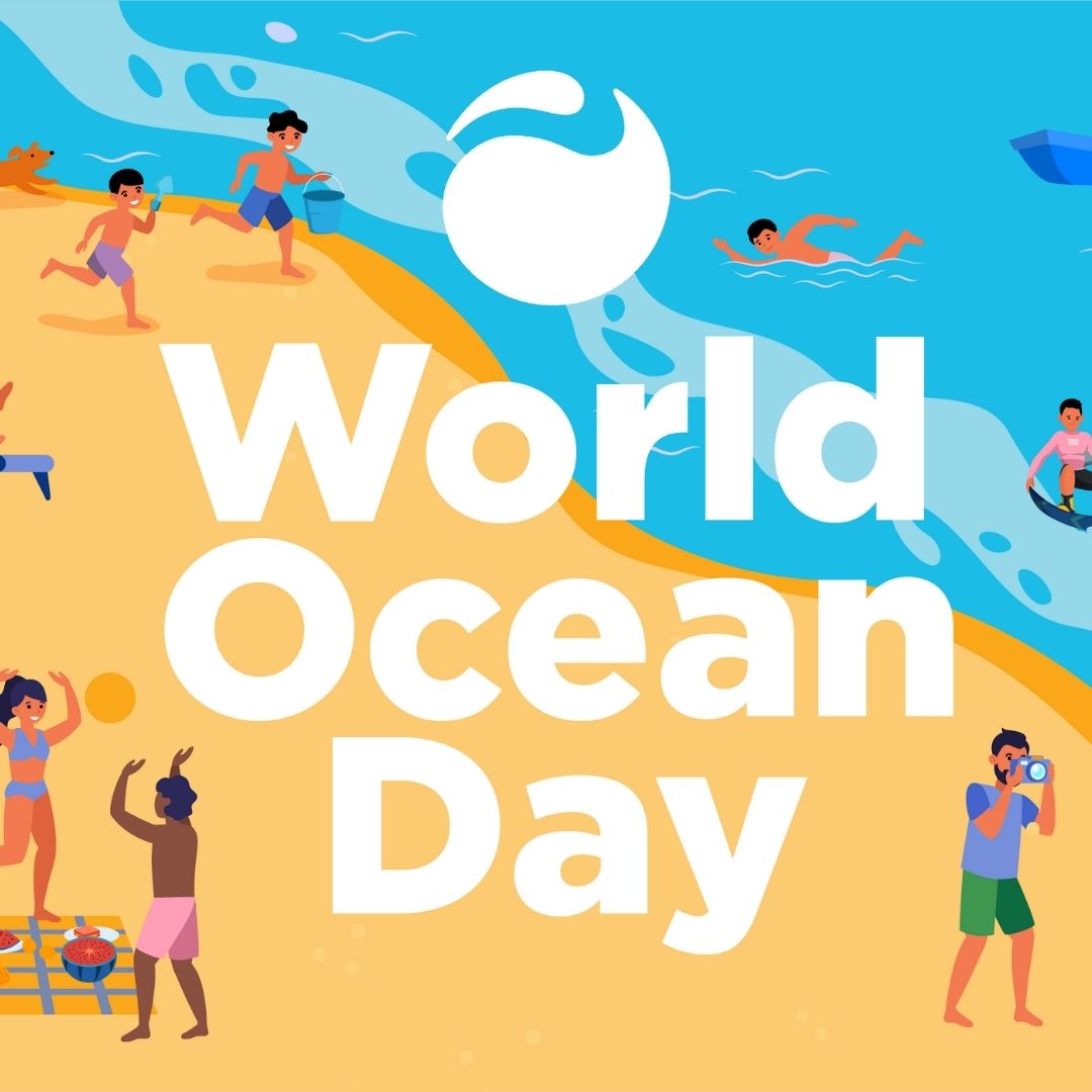 World Ocean Day Beach Graphic