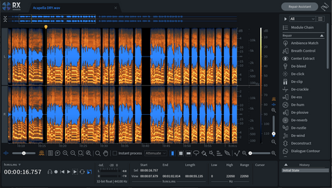 RX with an audio file loaded