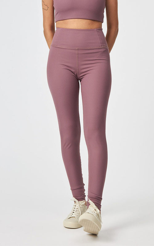 Rib High-Rise Legging, Long Pewter