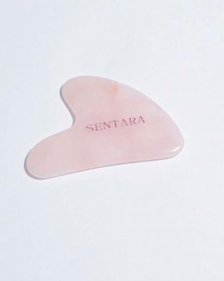 Gua Sha Coeur à Dents - Quartz Rose