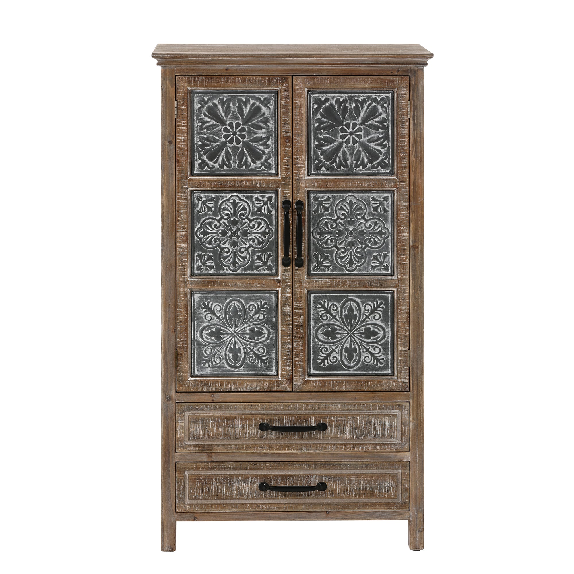 Abilene  storage cabinet, tall, black, weathered - LuxenHome product image