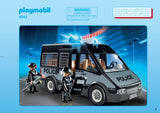 SET PLAYMOBIL 6043 FOURGON DE POLICE AVEC SIRÈNE ET GYROPHARE