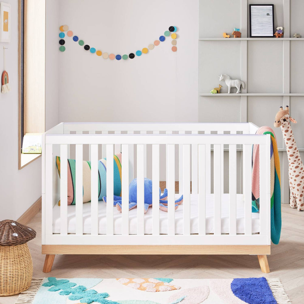 Babymore Mona Cot Bed in White colour