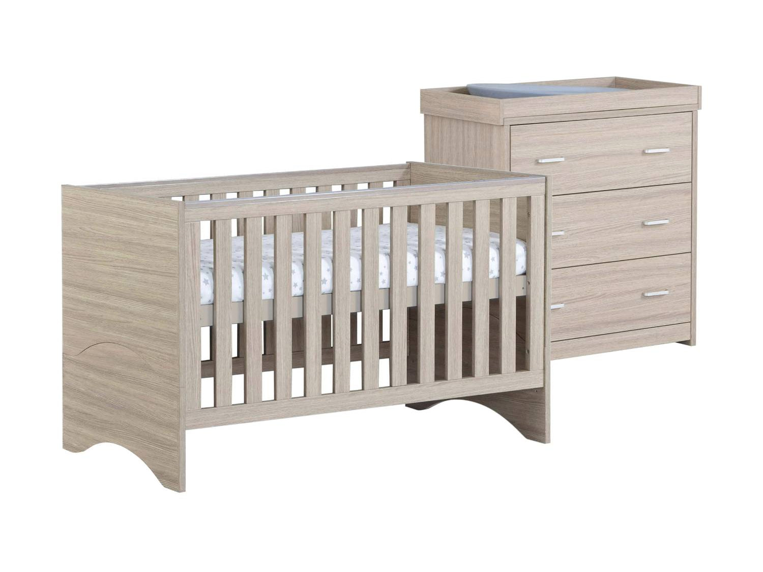 Babymore Veni Cot Bed with Luno Veni Chest Changer