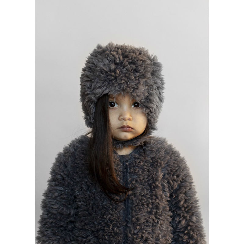 grey fur hat