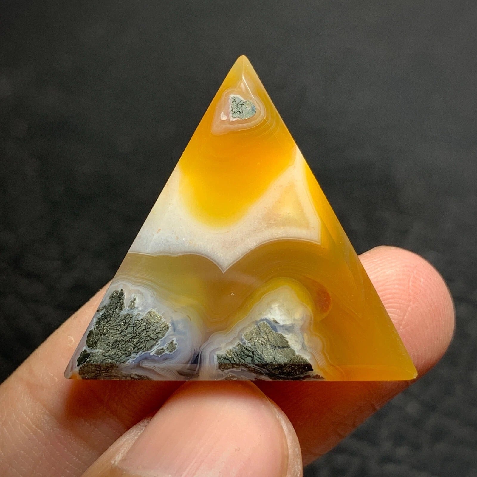 Marcasite Agate Cabochon 30x28x5mm