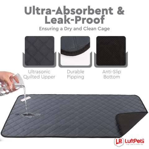 ultra-absorbent and leak-proof LuftPets cage liner