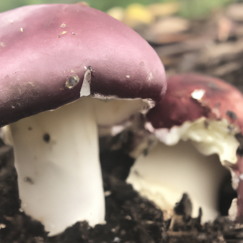 garden giant mushrooms growing