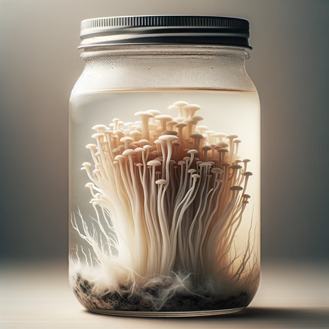 liquid culture growing in a jar