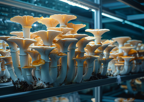 using led lights to grow oyster mushrooms indoors