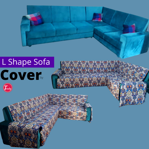 L Shape Sofa Cover Made by Trendy