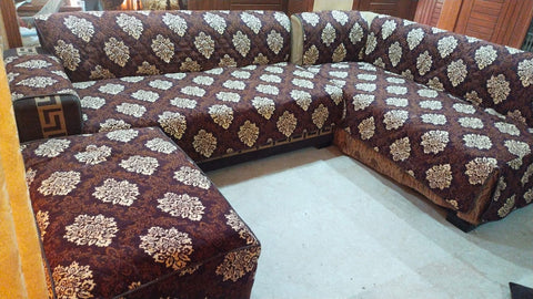 L Shape Sofa Cover With Stool Cover