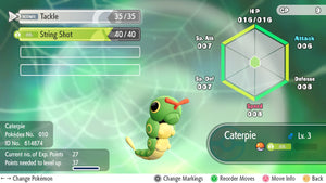 6iv Shiny Caterpie For Pokemon Lets Go Pikachu Eevee