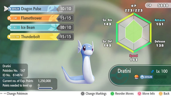 6iv Shiny Dratini For Pokemon Lets Go Pikachu Eevee