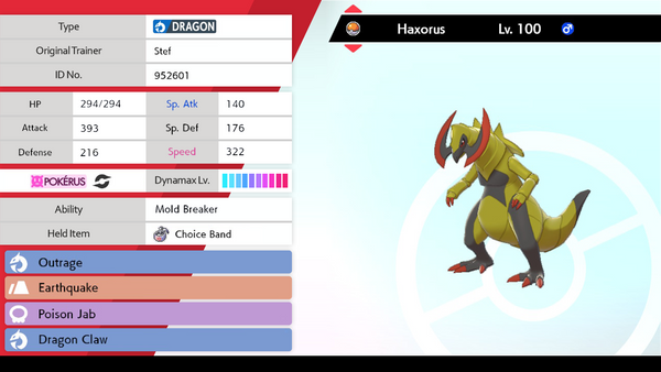 Haxorus Shiny Sword