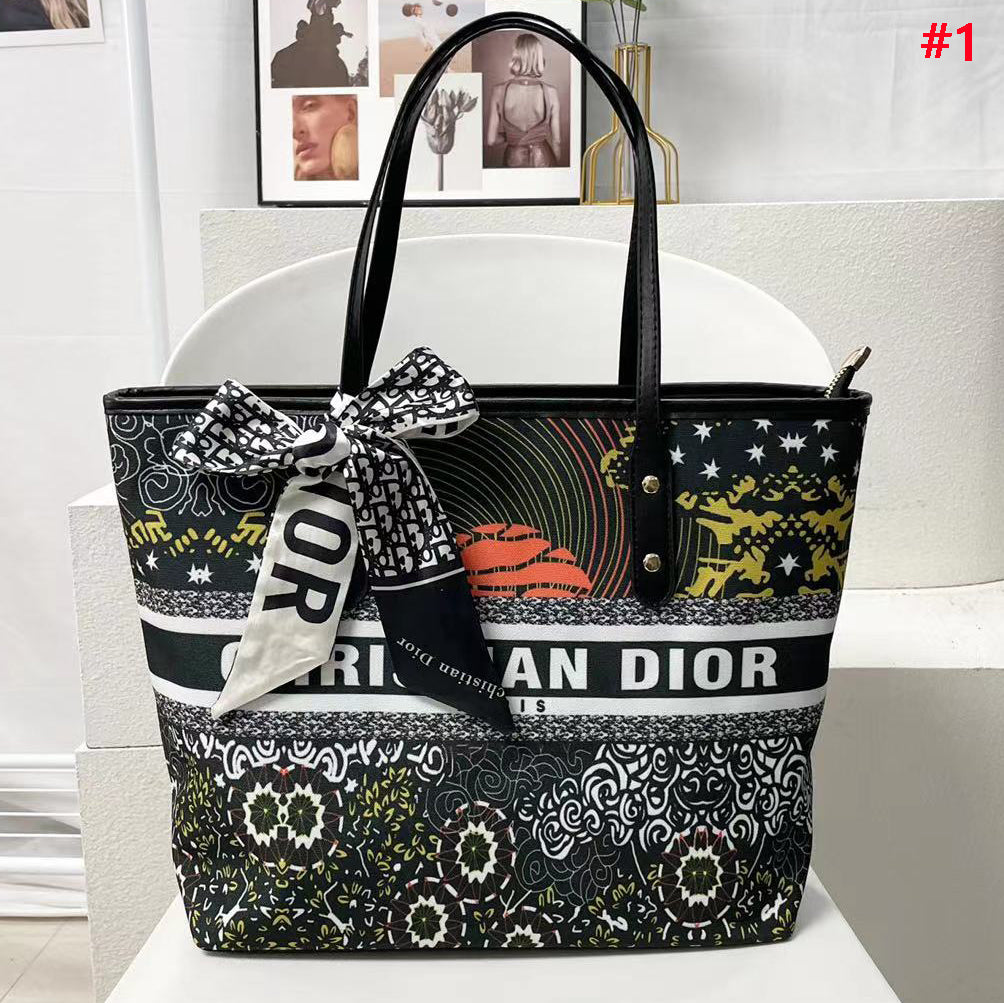Dior New Popular Women's Leather Handbag Tote Bag Shoulder Bag Shopping Bag