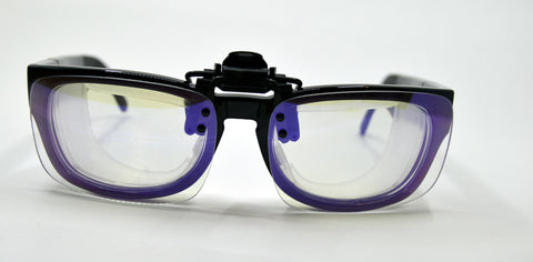 Blue light filter lenses attached to Ziena Kai glasses