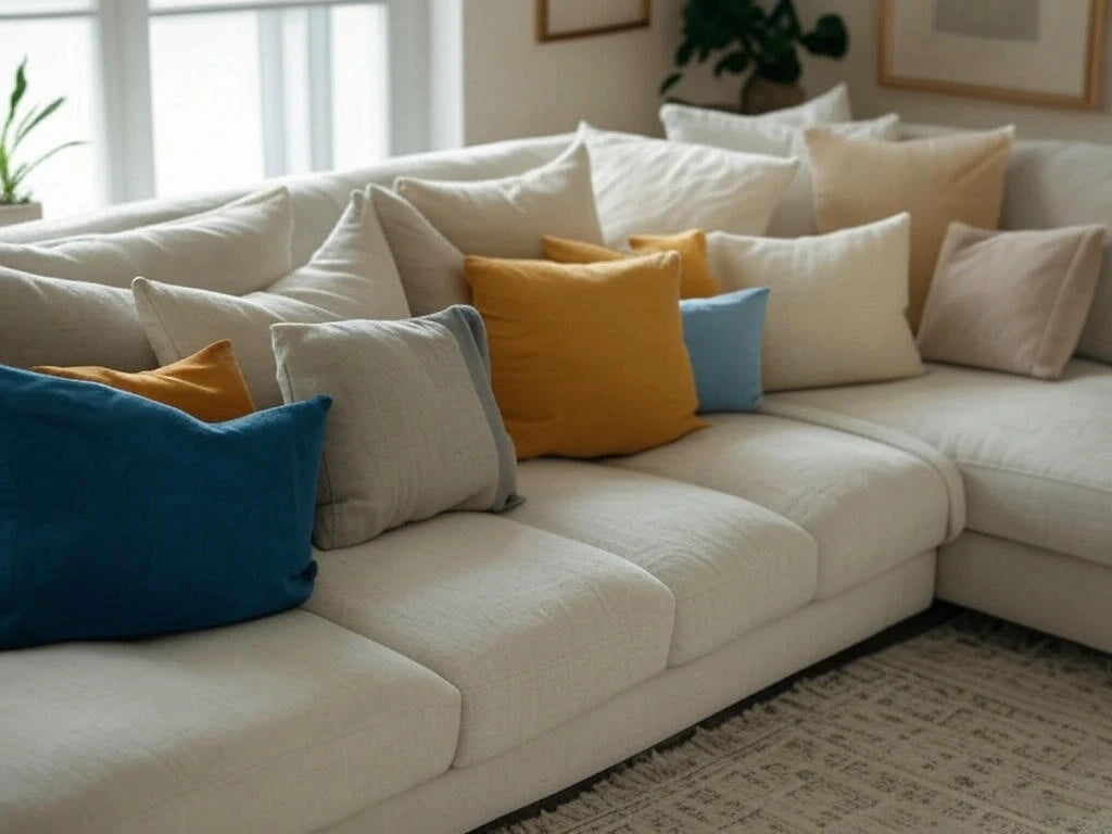 Living room with contrasting Rulaer cushions