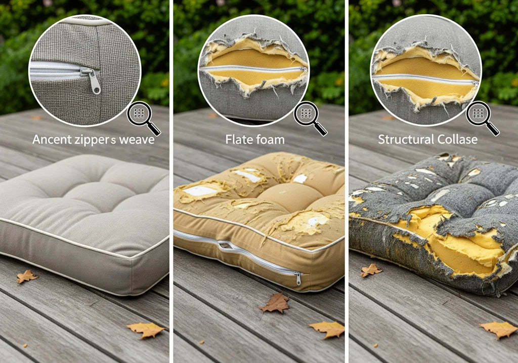 Examples of cushions in various conditions showing when replacement versus restoration makes sense