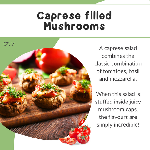 Caprese filled Mushrooms