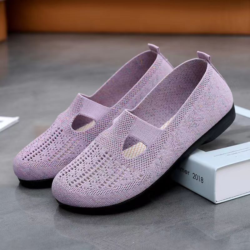 Women's Top Hollowed Mesh Comfortable Breathable Slip-on Canvas Shoes