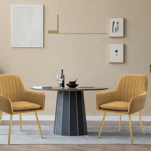 Modern Dining Room Accent Arm Club Chairs, Metal, Set of 2 - EliteEdgeDecor