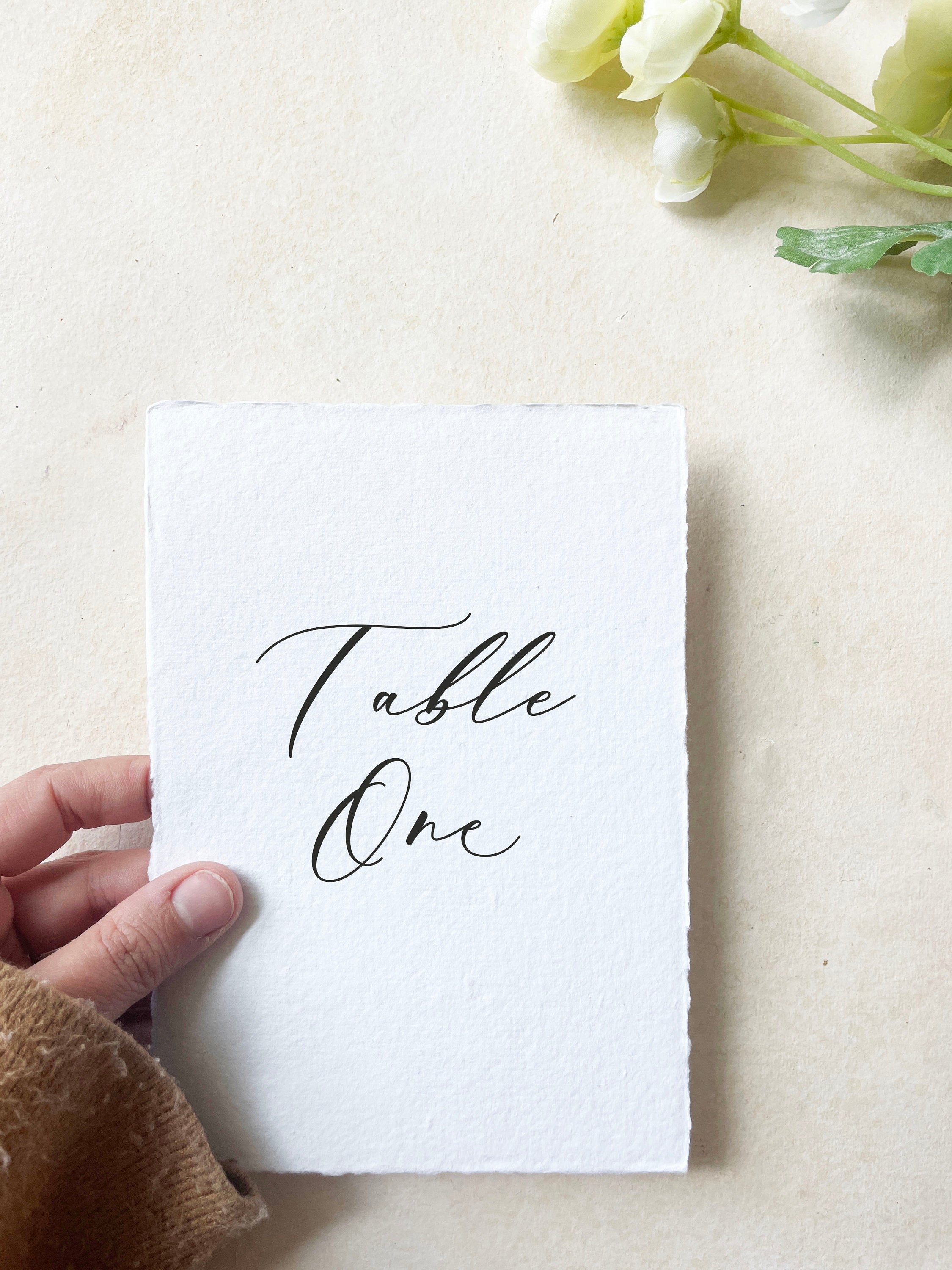 Modern Calligraphy Table Numbers | Handmade Paper
