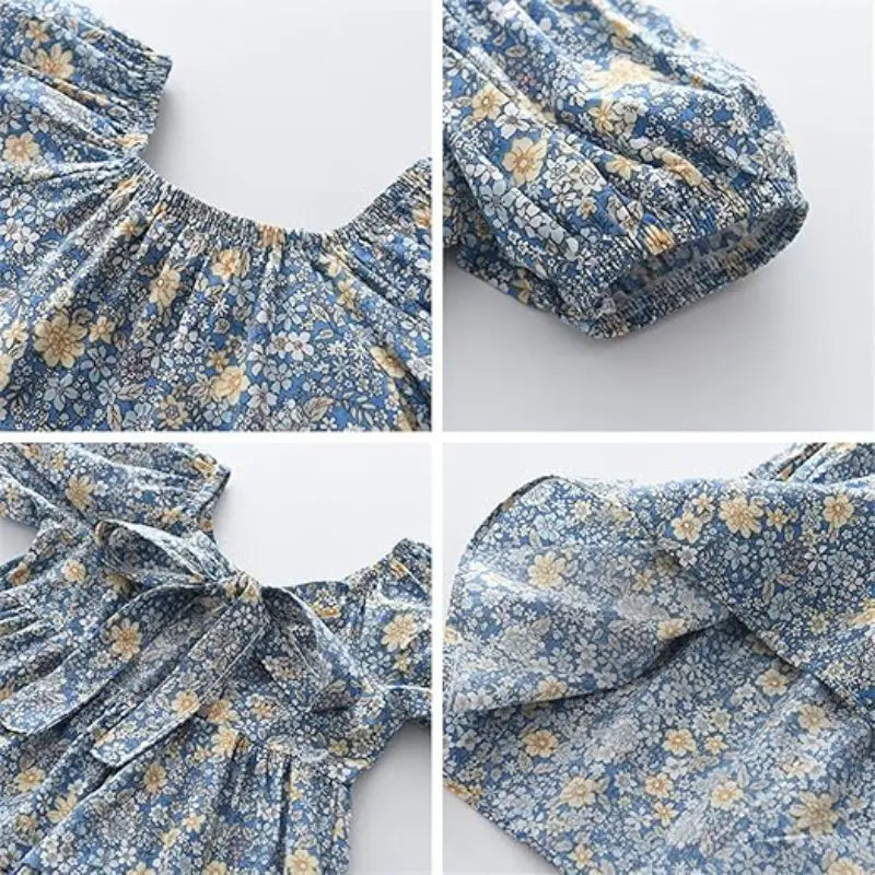 Vestido-azul-infantil-Olivia-de-verão-Vitrine-Plaza