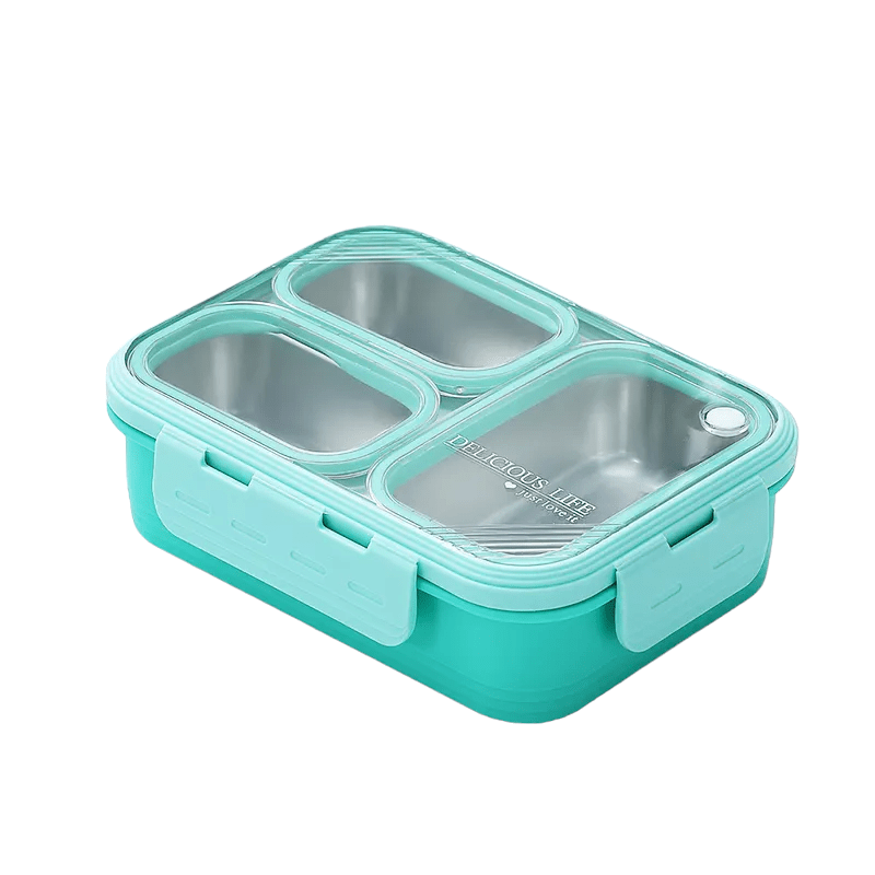 Meal Station Stainless Steel 4 Compartment Bento Lunch Box with Lunch –  Myneemoe