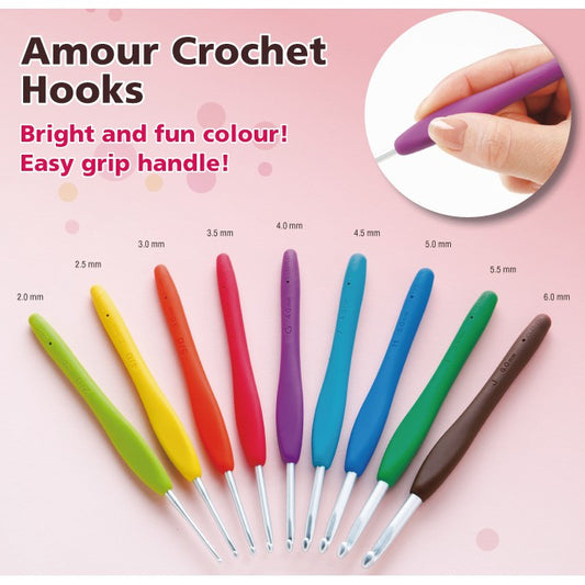 Clover 3672 Amour Crochet Hook Set 10 Sizes