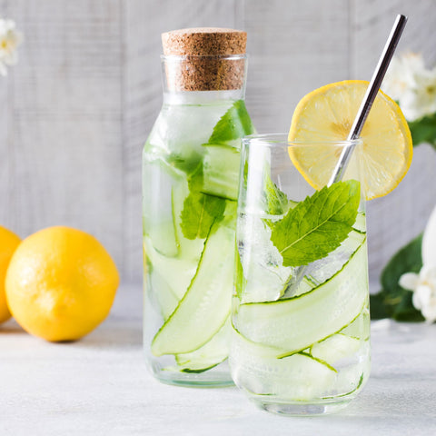 Cucumber and Mint Infused Water to fight acid reflux