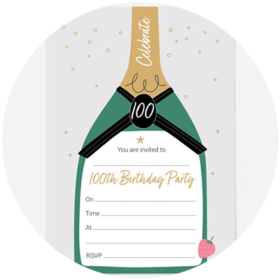 100th Birthday Party Invitations