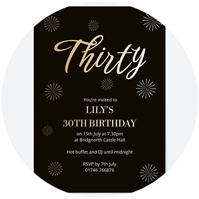 30th Birthday party Invitations
