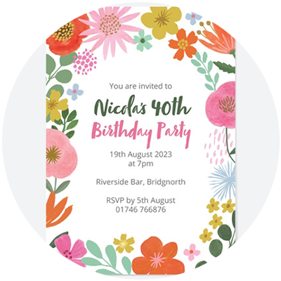 40th Birthday Party Invitations