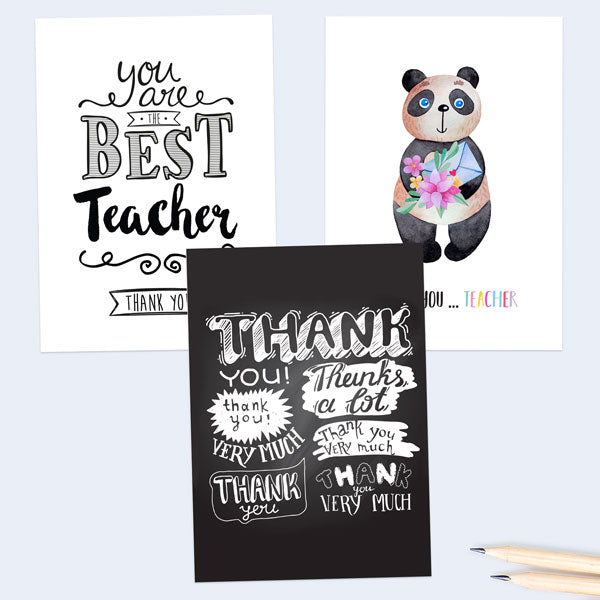 Chalkboard Teacher Thank You Cards - Pack of 6