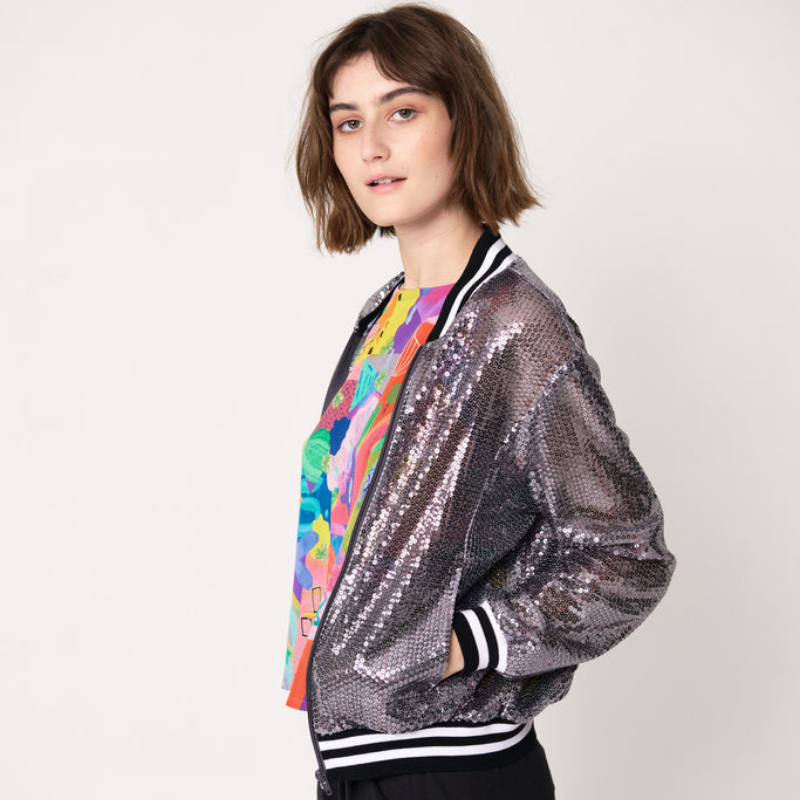 Teal Disco Bomber Jacket – The Social Outfit