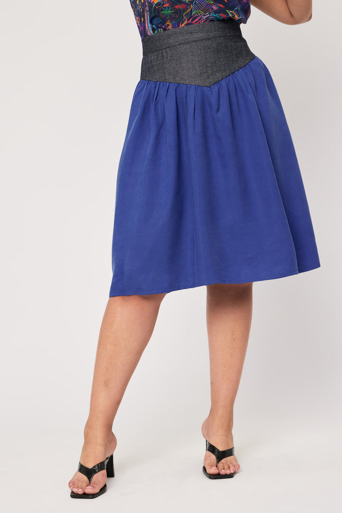 80s blue skirt