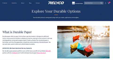 New category pages Navigation on RELYCO's new website
