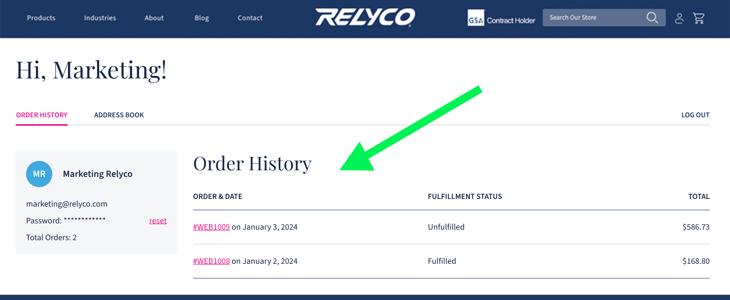 Faster reordering with order history