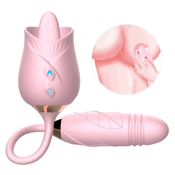 Dual Tongue Rose Pleasure Toy