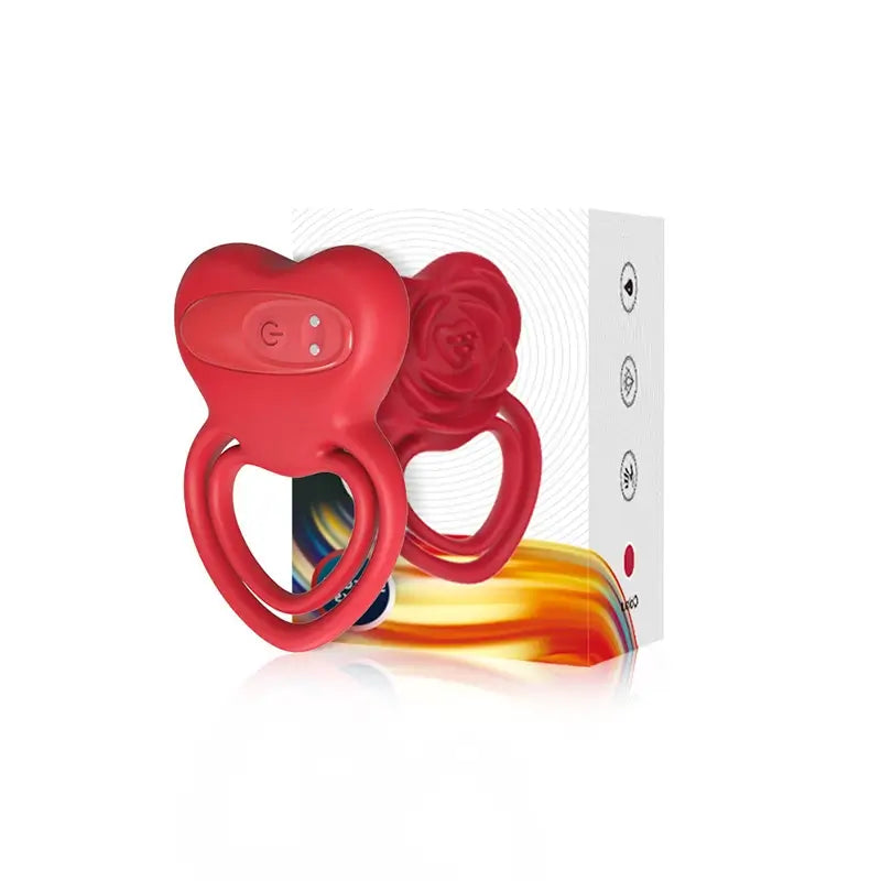 2-in-1 Rose Vibrating Dual Penis Ring