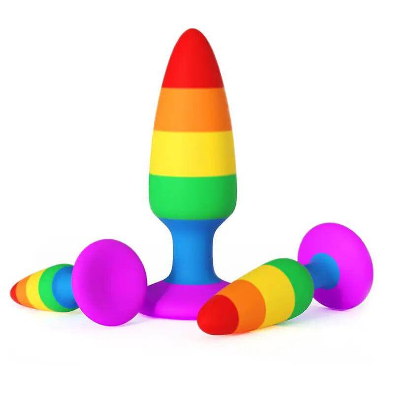 Silicone Rainbow Anal Plug